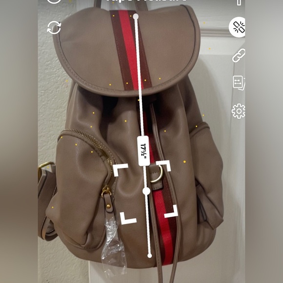 Vegan beige backpack with wallet - Picture 5 of 5